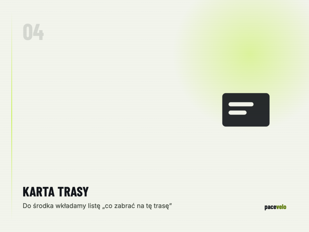 Etap 04: Dokładamy kartę trasy